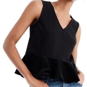 J. Crew Womens Velvet Replum Top Sleeveless Tank Shirt Top Black Size Small